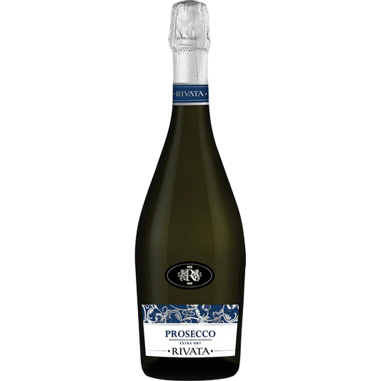 Bottle of Rivata Prosecco DOC chilled.