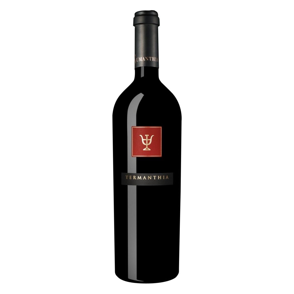 Bottle of 2012 Bodegas Numanthia Termanthia – Spanish Toro red wine with deep color, bold flavors of blackberry, cocoa, spice, and structure from ancient vines.