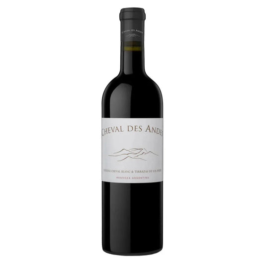 Bottle of 2018 Cheval des Andes – Premium Malbec Cabernet blend from Mendoza, Argentina