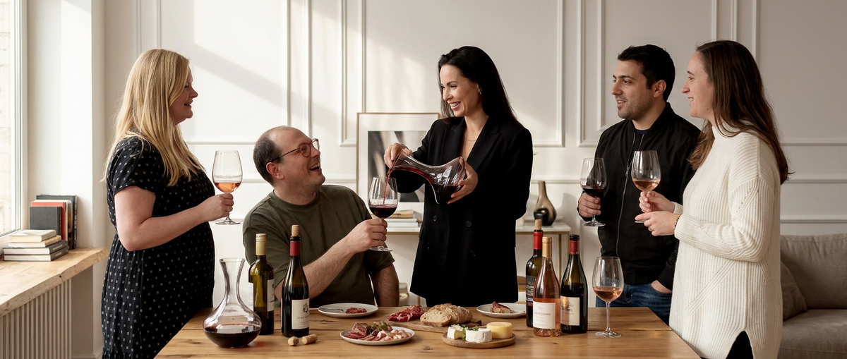 Guests at a guided InBodega wine tasting