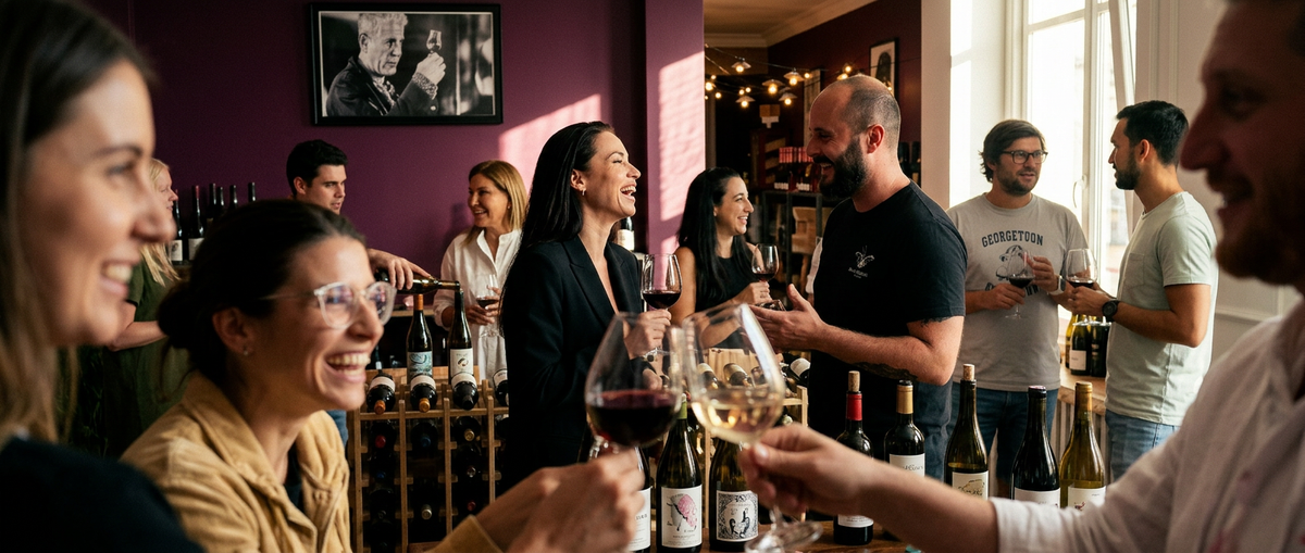 Friends enjoying wine together at an InBodega gathering