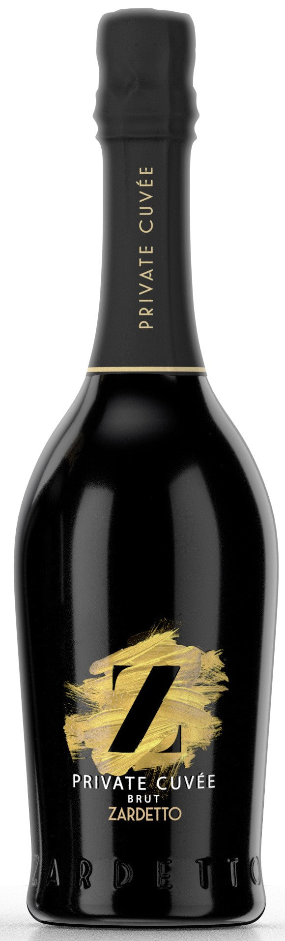 Bottle of Zardetto Private Cuvée Brut Spumante NV Italian sparkling wine from Veneto.