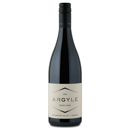 Bottle of Argyle Willamette Valley Pinot Noir 2022 – elegant Oregon red wine with vibrant cherry and cranberry notes, smooth texture, and earthy finesse.