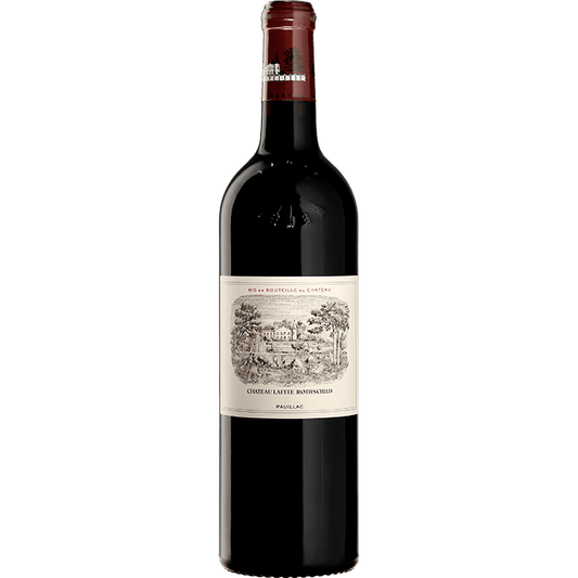Bottle of Château Lafite Rothschild 1996 – aged Premier Cru Pauillac Bordeaux red wine with deep ruby color, graphite notes, and powerful Cabernet Sauvignon structure.