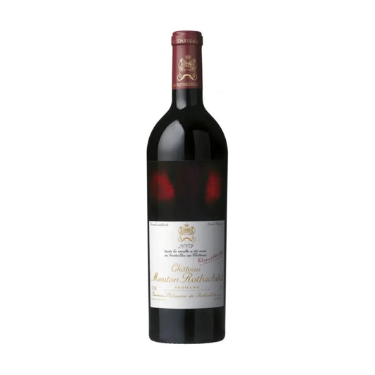 Bottle of Château Mouton Rothschild 2009 – 99-point Premier Cru Bordeaux red wine with deep garnet color, aromas of cassis, cedar, and spice, from Pauillac.