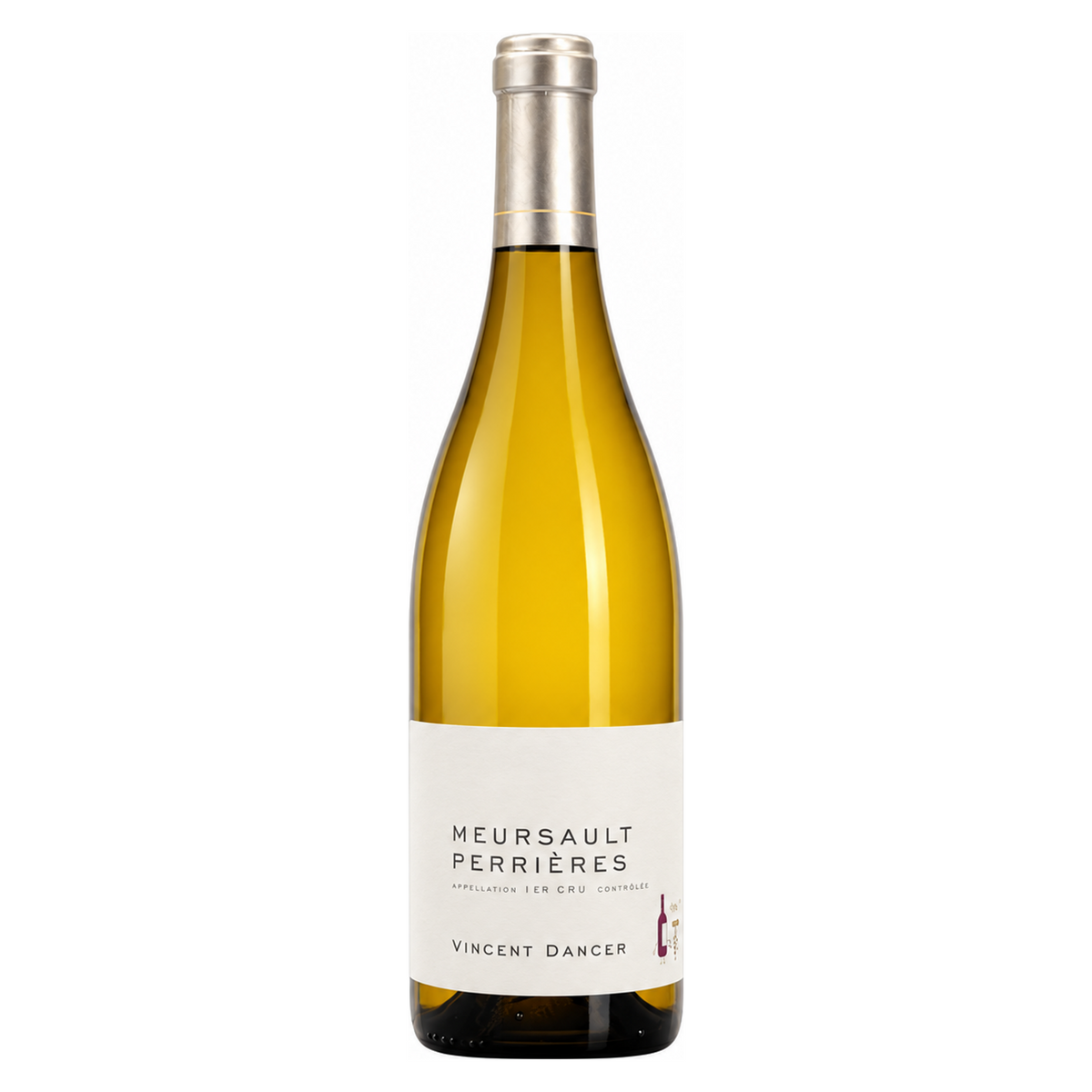 Vincent Dancer – Meursault Premier Cru Perrières 2015 – Burgundy France — full front bottle on white background. Representative image; label vintage not shown.