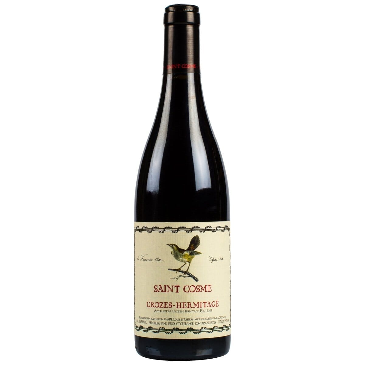 Bottle of Saint Cosme Crozes‑Hermitage 2022 – Syrah from Northern Rhône on granite soils