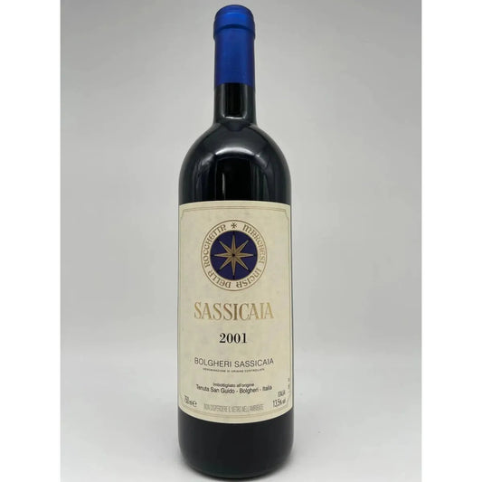 Tenuta San Guido Sassicaia 2001 bottle – aged Super‑Tuscan from Bolgheri, Italy