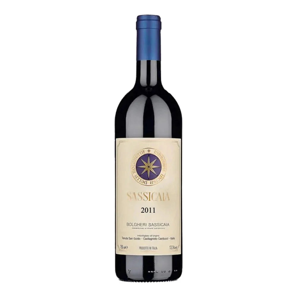 Tenuta San Guido Sassicaia 2011 bottle – Super‑Tuscan Bordeaux blend from Bolgheri
