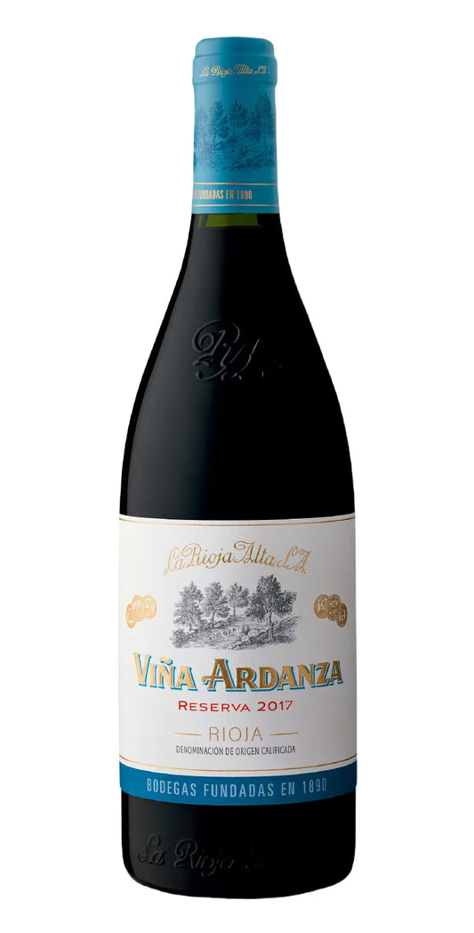 Viña Ardanza Reserva 2017 Rioja wine bottle, Tempranillo‑Garnacha blend