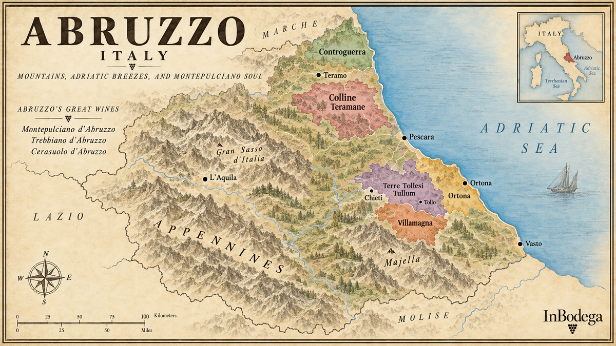 Abruzzo Italy wine region map