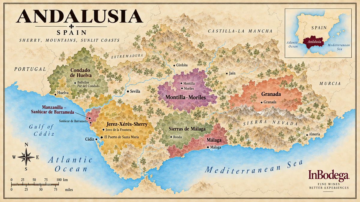 Andalusia Spain wine region map