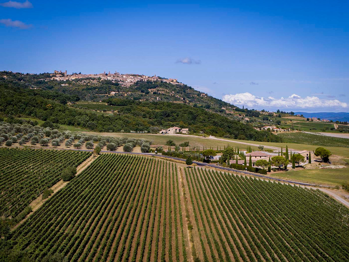 Casanova di Neri vineyards and winery below Montalcino — image courtesy of Casanova di Neri