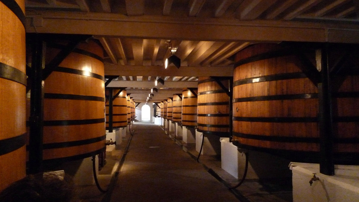Barrel cellar at Château Mouton Rothschild in Pauillac