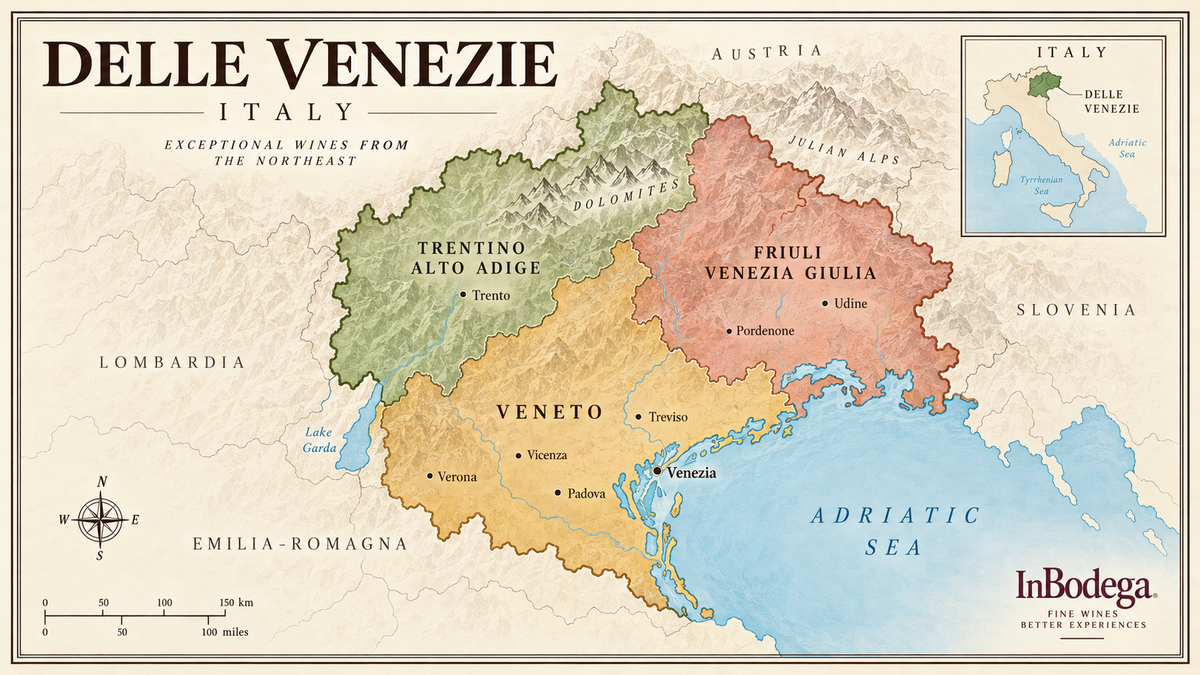 Delle Venezie Italy wine region map