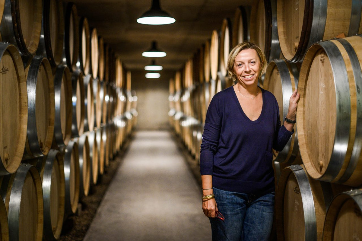 Caroline Morey in the cellar at Domaine Caroline Morey in Chassagne-Montrachet, Burgundy — image via Chassagne-Montrachet