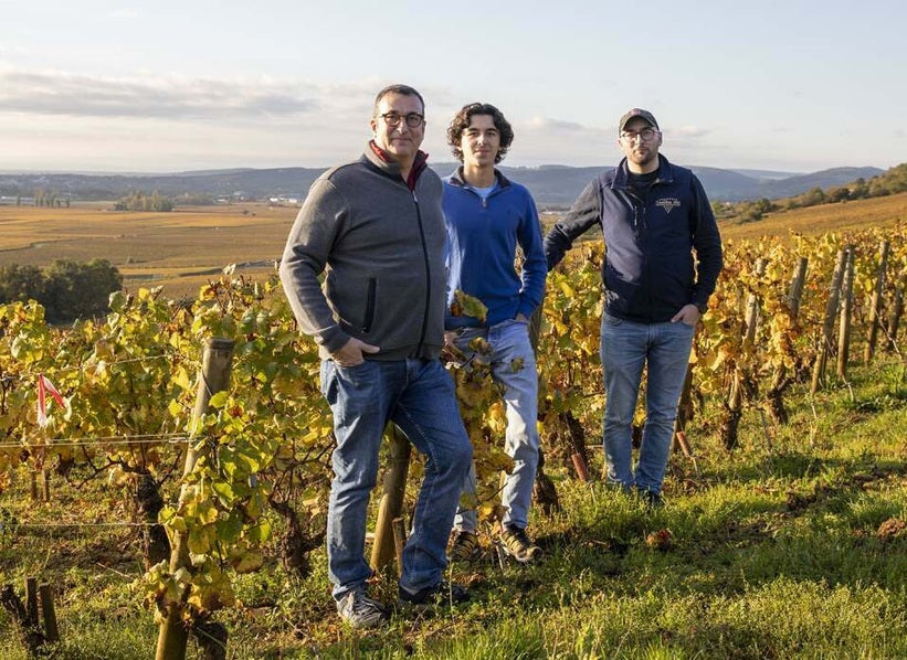 François Carillon vineyard team in Burgundy