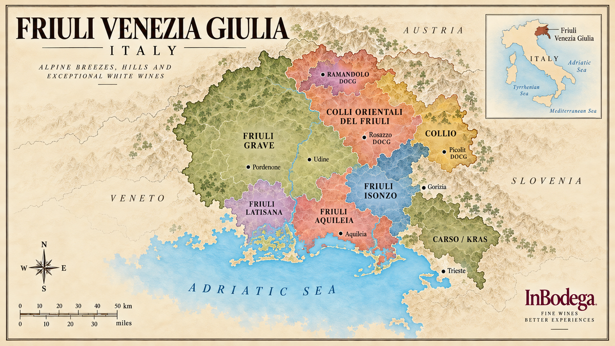 Friuli-Venezia Giulia Italy wine region map