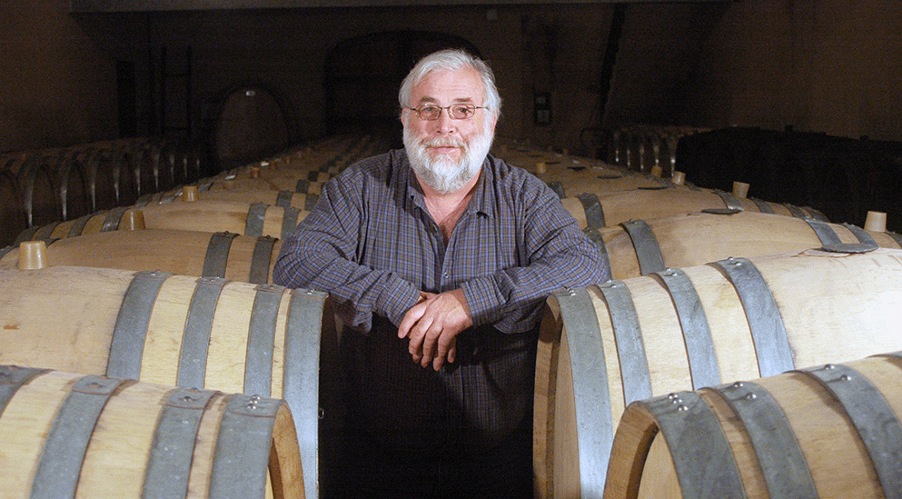 Pascal Gitton in the barrel cellar at Domaine Gitton Père & Fils in Sancerre — image courtesy of Vignoble Gitton