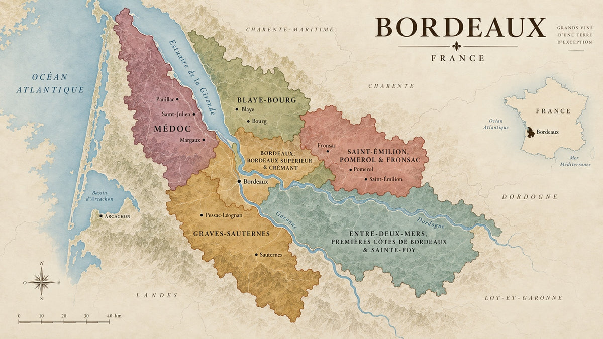 Bordeaux wine region map