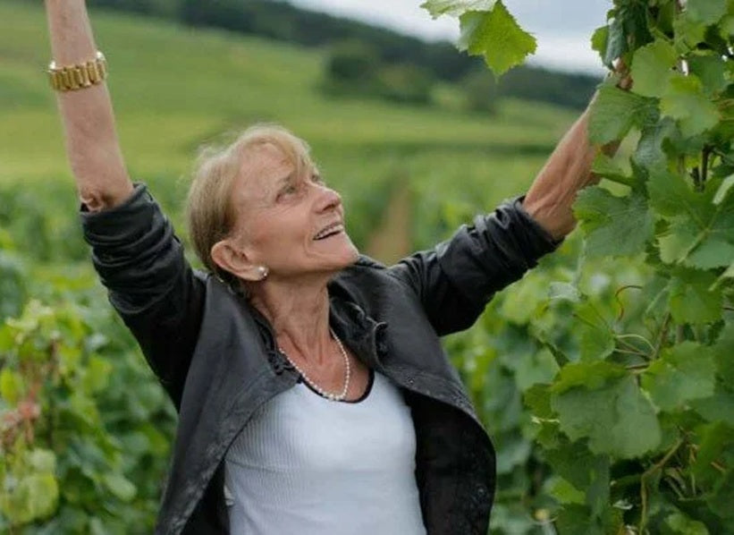 Lalou Bize-Leroy among vines in Burgundy, Maison Leroy