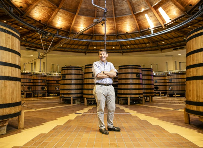 Oak vats inside the Maison Louis Jadot winemaking cellar in Burgundy