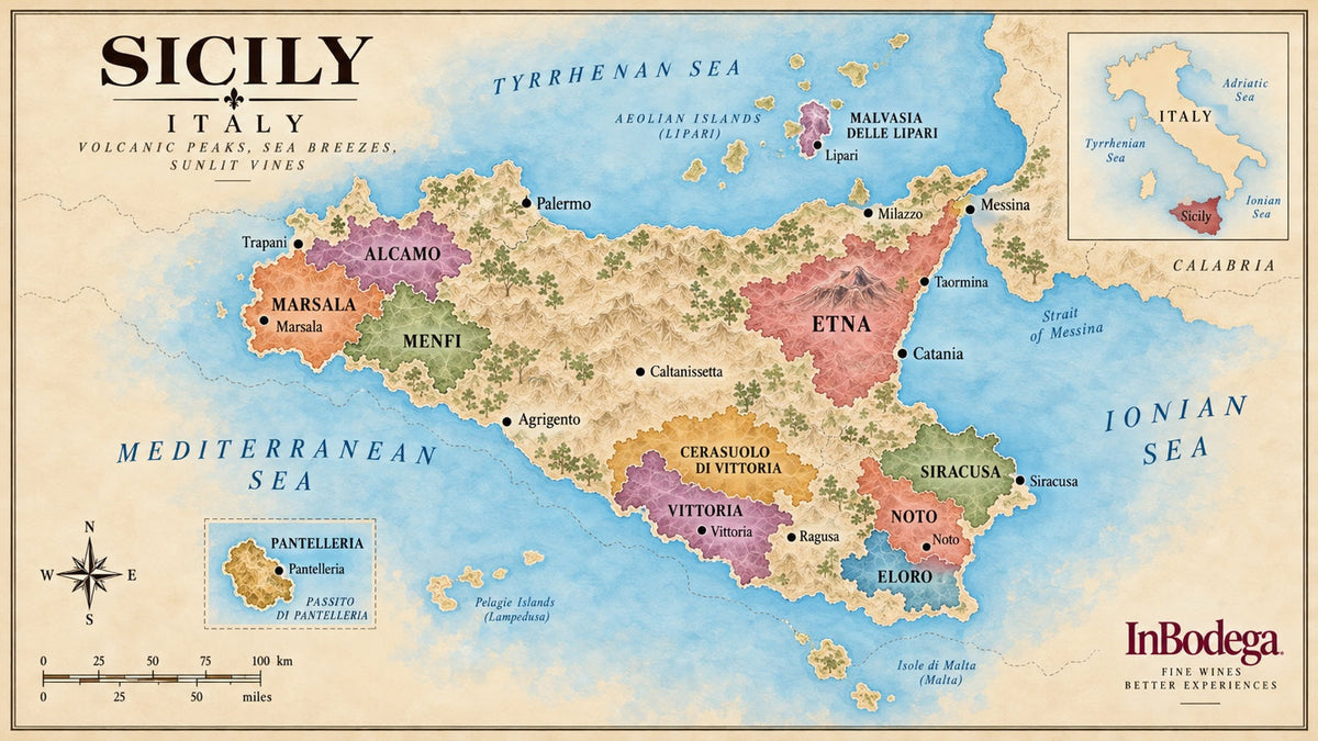 Sicily Italy wine region map