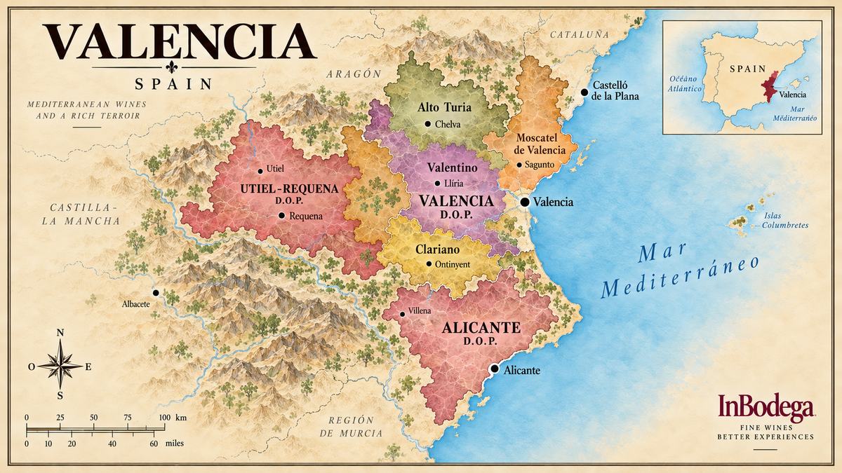 Valencia Spain wine region map