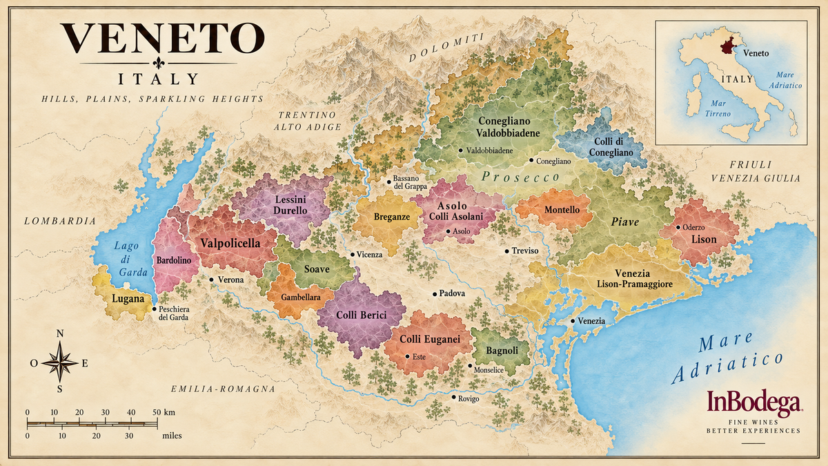 Veneto Italy wine region map