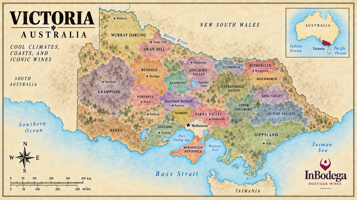 Victoria Australia wine region map