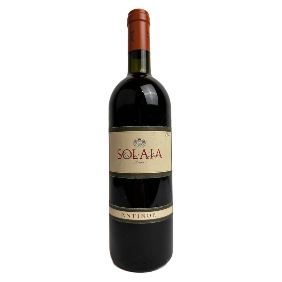 Bottle of 1999 Marchesi Antinori Solaia Toscana IGT – Elegant and powerful Super Tuscan red wine from Tuscany, Italy.