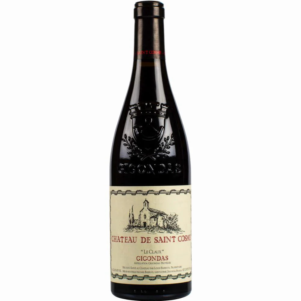 Château de Saint Cosme Gigondas Le Claux 2021 bottle, Gigondas southern Rhône red