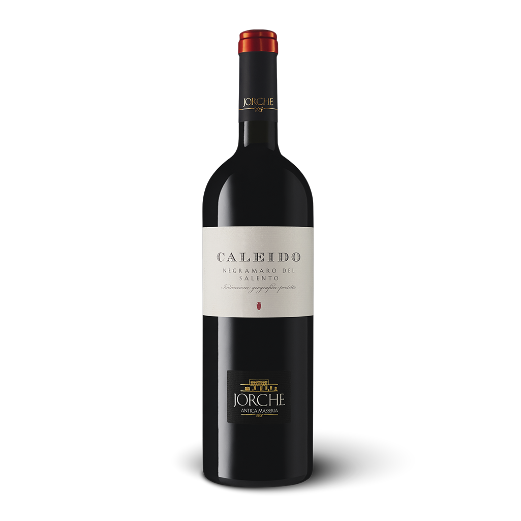 Antica Masseria Jorche Caleido Negroamaro del Salento 2020 bottle, Puglia Italy red wine