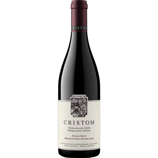 Cristom Pinot Noir Whole Cluster Series 50% 2021 bottle, Willamette Valley Oregon red wine