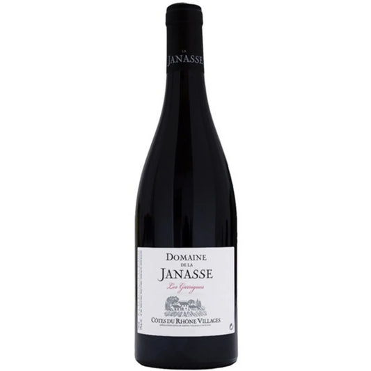 Domaine de la Janasse Côtes du Rhône “Les Garrigues” 2020 bottle, old-vine Grenache from Rhône Valley