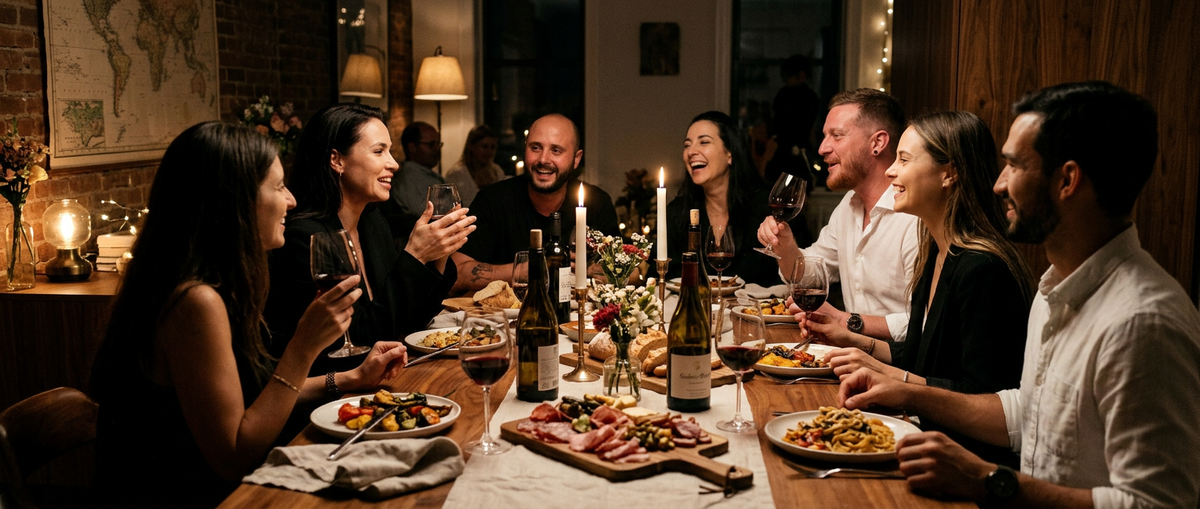 Guests sharing an InBodega wine dinner