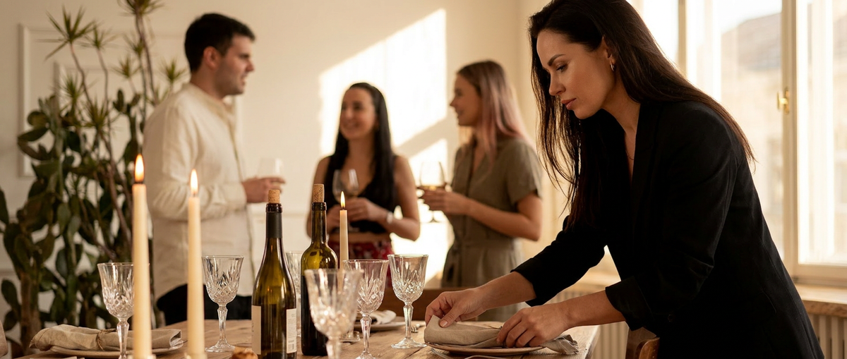 Host welcoming guests to a private InBodega wine event