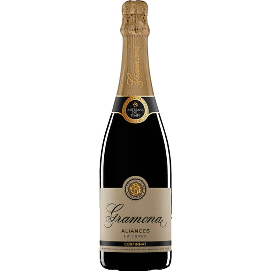 Gramona La Cuvée Aliances Extra Brut 2021 bottle – Corpinnat biodynamic sparkling wine, Penedès Spain
