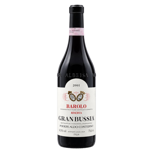 Poderi Aldo Conterno – Barolo Granbussia Riserva 2001 – Piedmont Italy — bottle with 2001 label