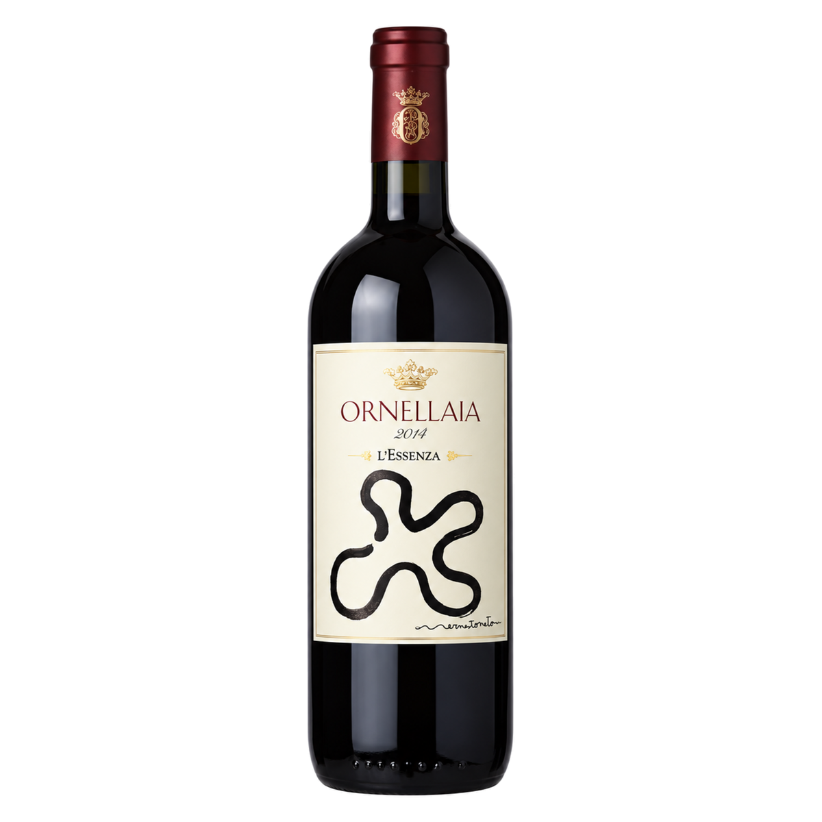 Ornellaia 2014 L’Essenza — polished bottle preserving supplied special label artwork