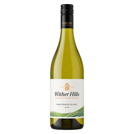 Wither Hills – Sauvignon Blanc 2024 – Marlborough New Zealand — restored full front bottle on white; 2024 label.