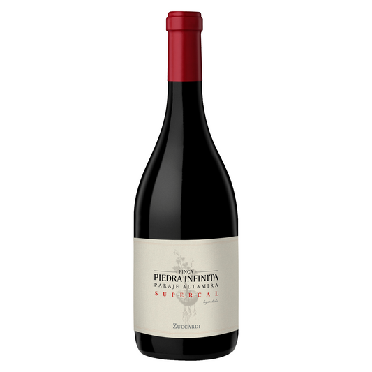 Zuccardi Valle de Uco – Finca Piedra Infinita Supercal 2017 – Uco Valley Argentina — full bottle on white. Representative image from importer Supercal packaging; printed vintage not shown.
