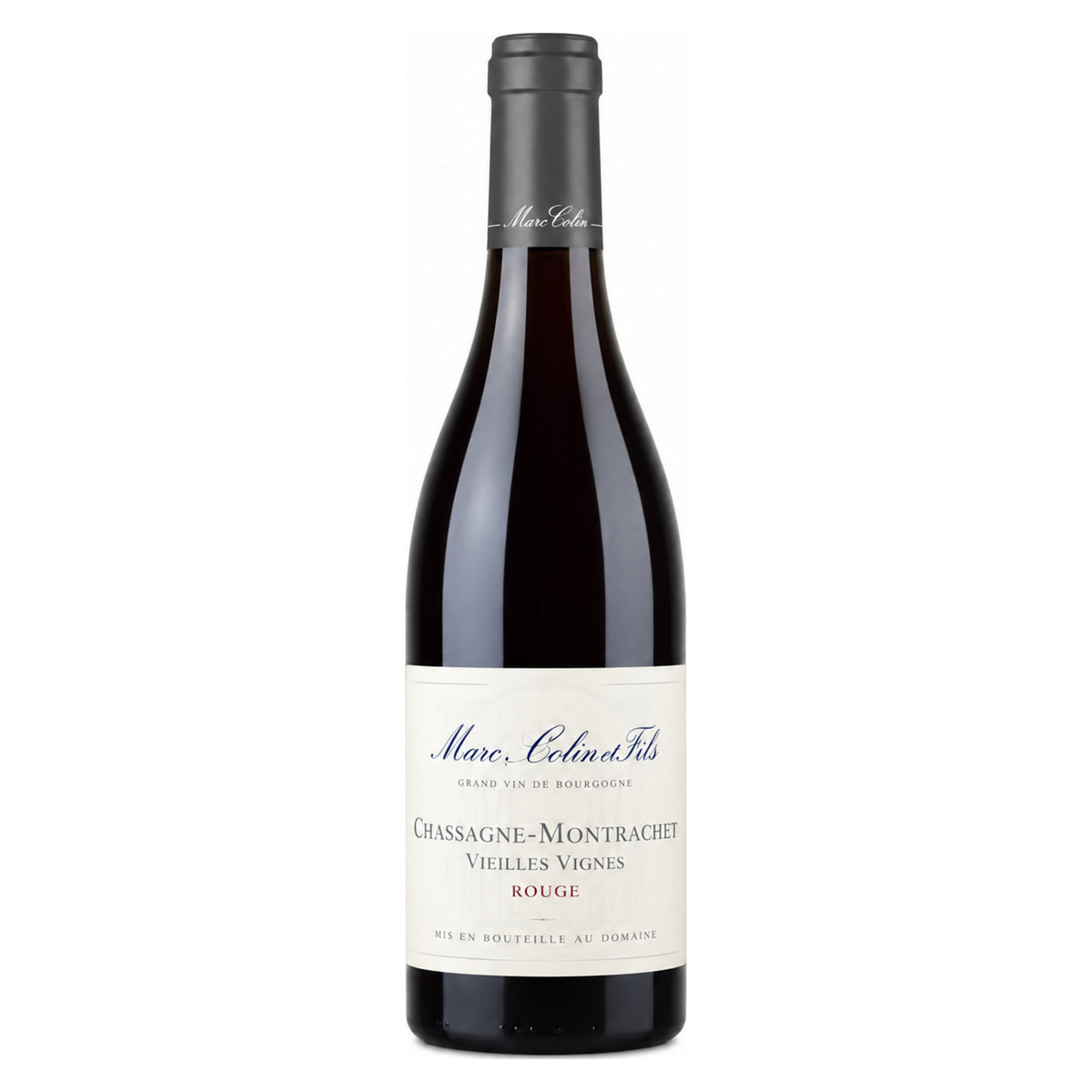 Domaine Marc Colin et Fils – Chassagne-Montrachet Vieilles Vignes Rouge 2015 – Burgundy France — representative bottle, vintage not shown