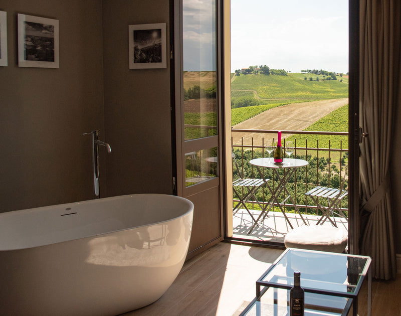 Montalbera Wine Suites overlooking vineyards in Castagnole Monferrato, Piedmont, Italy