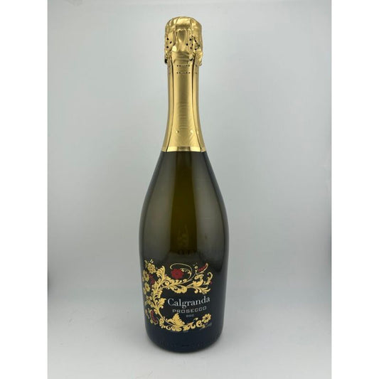 Bottle of Calgranda Prosecco DOC Italian sparkling wine, front label