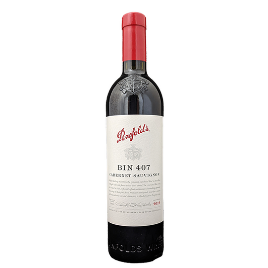 Penfolds Bin 407 Cabernet Sauvignon 2017 wine bottle, South Australia