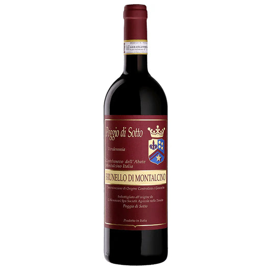 Poggio di Sotto Brunello di Montalcino bottle, Tuscany Italy red wine