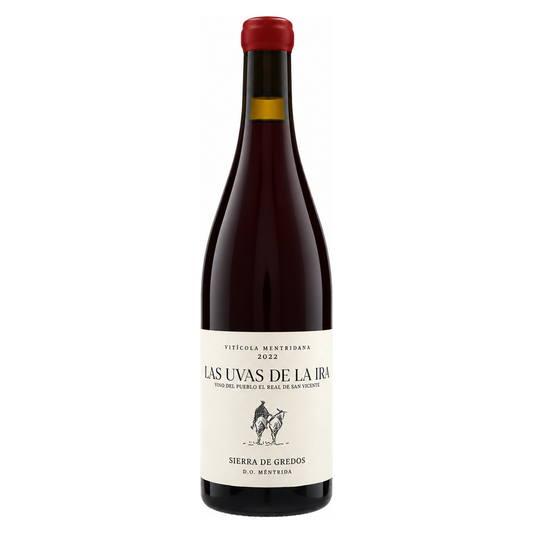 Vitícola Mentridana – Las Uvas de la Ira 2022 – Méntrida Spain — full front bottle on white background.