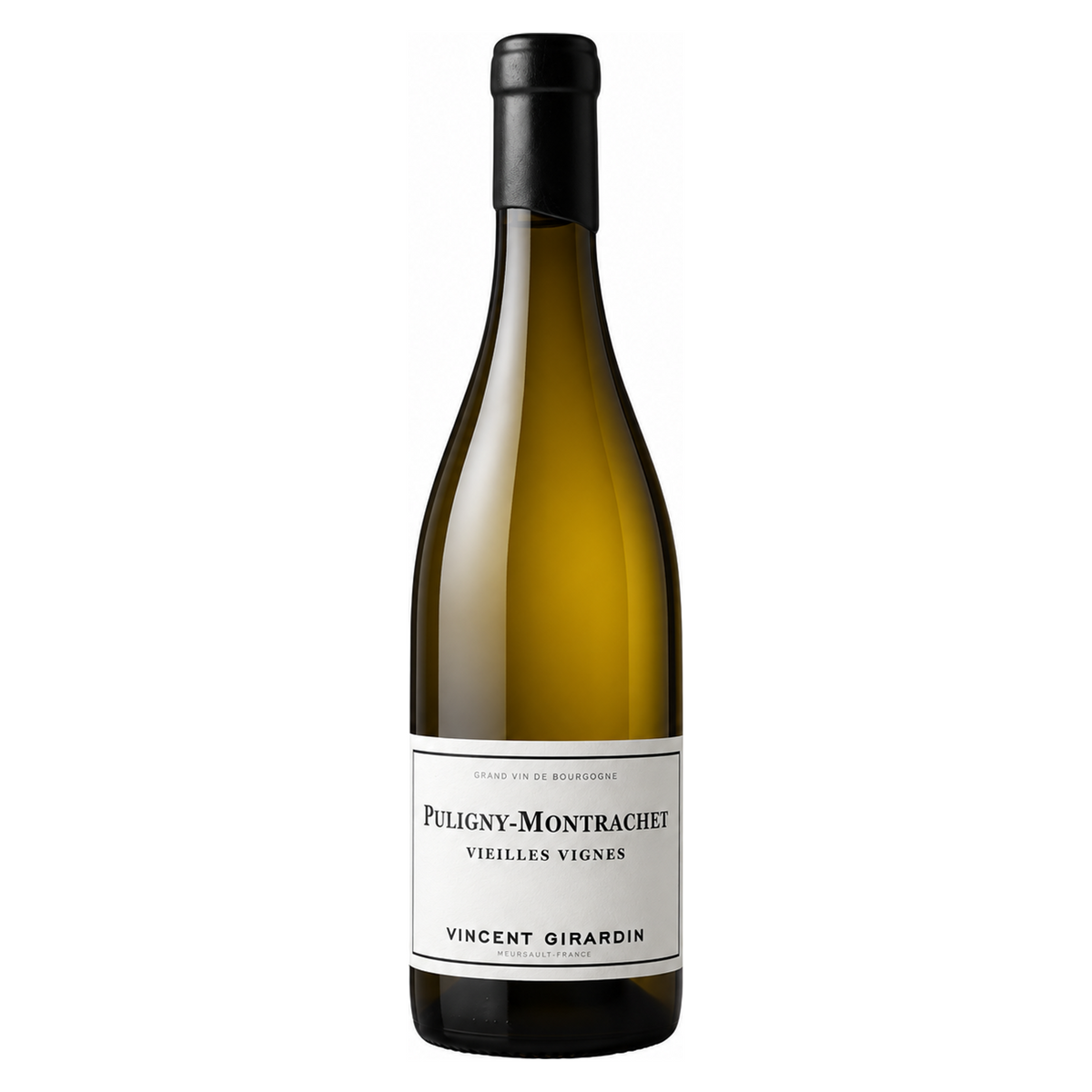 Vincent Girardin – Puligny-Montrachet Vieilles Vignes 2017 – Burgundy France — full front bottle on white background. Representative image; label vintage not shown.