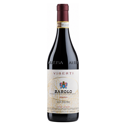Viberti Giovanni – Barolo San Pietro Riserva 2015 – Piedmont Italy — full front bottle on white background. Representative image; label vintage not shown.